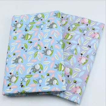 

New Blue Totoro 100% Cotton Fabric Patchwork Sewing Cloth Craft Fabrics Tecido Quilting Bedding Decoration Tissue Home Textile