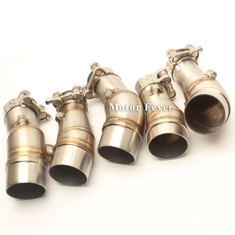 Motorcycle Exhaust Link Pipe Slip on Adapter Mid Tube Exhaust Muffler 51 for Kawasaki Ninja Z250 Z300 Z250SL ER6N R3 R25 Z900