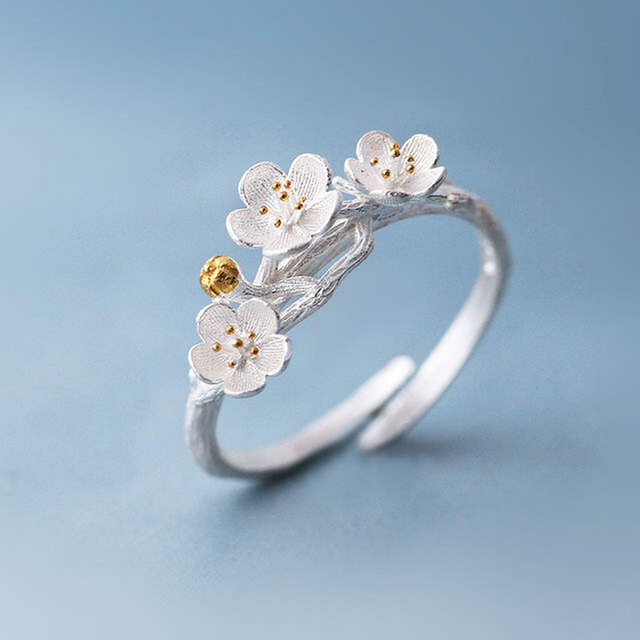 Elegant Daisy Flower Rings Couple Silver Color Adjustable Open Rings For Women Bride Engagement Wedding Ring Jewelry Gift