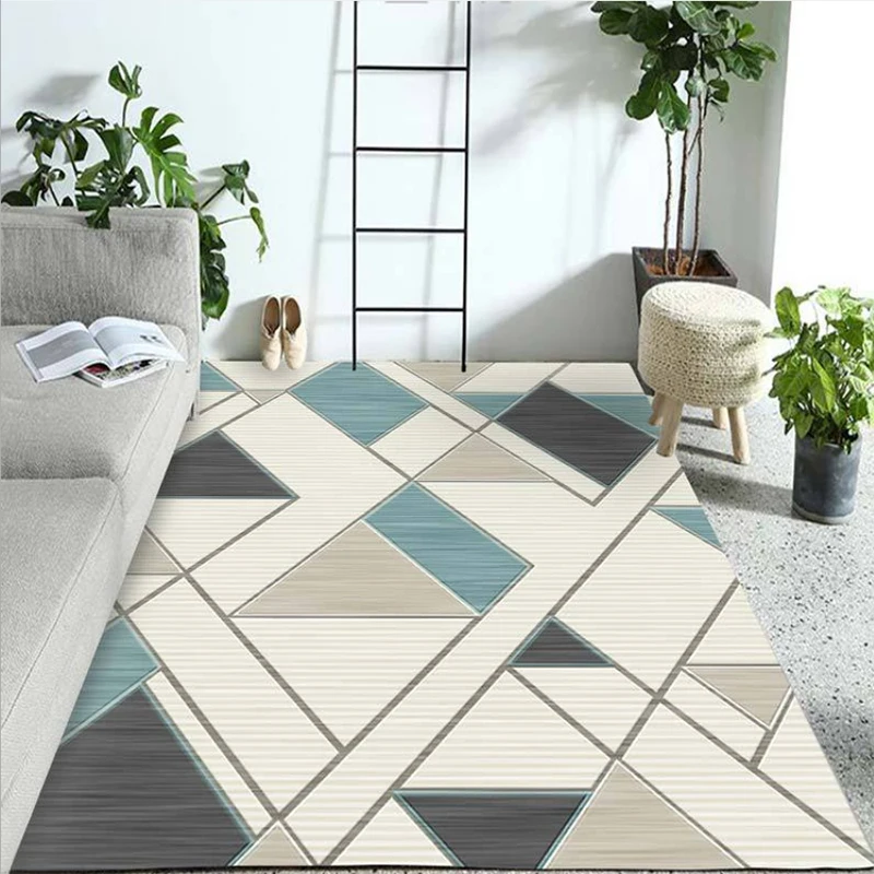 

Washable polyester Fabrics Carpet Rug For Living Room Modern Printing Geometric Floor Child Kids Play Mat For Parlor Mat Bedroom