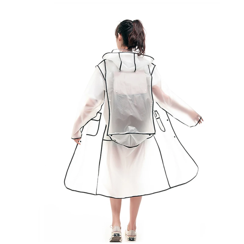 Chubasquero de plástico transparente para mujer y niña, de viaje, Poncho para exteriores, mochila de transporte, nueva moda|Impermeables| - AliExpress