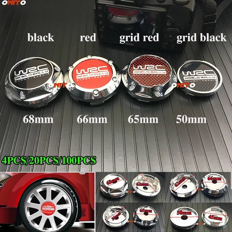 

Chrome 4x 20x 100x Accessorei WRC logo Wheel High Center Cap Badge Covers Wheel Hub Cap red/black/grid red/grid black Universal