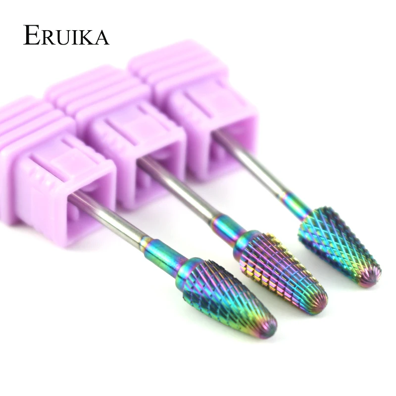 Eruika 3 Type Rainbow Carbide Nail Drill Bit Remove Calluses Bit