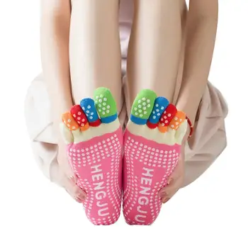 

Women Socks Anti-slip Five Fingers Backless Silicone Non-slip 5 Toe Socks Ballet Gym Fitness Sports Socks Breathable Elastic