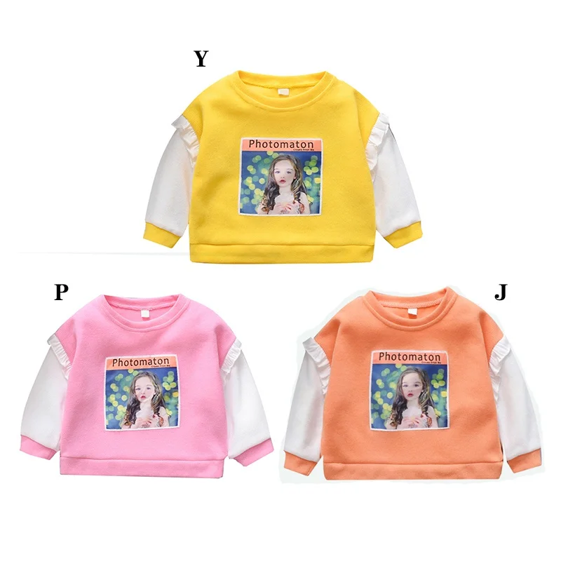 Hot Selling Baby Girl Cute Cartoon Print Sweatshirts Autumn Kids Casual Toddler Blouse Long Sleeve Outerwear