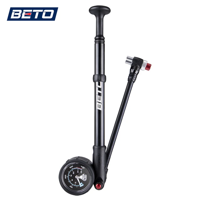 Mini pompe vélo Beto aluminium presta, Pompe 260 mm + support, mini pompe