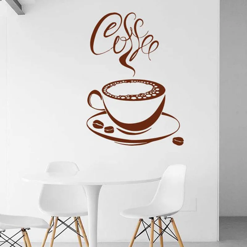 Cappuccino Наклейка на стену горячий напиток кофе виниловая оконная наклейка чашка