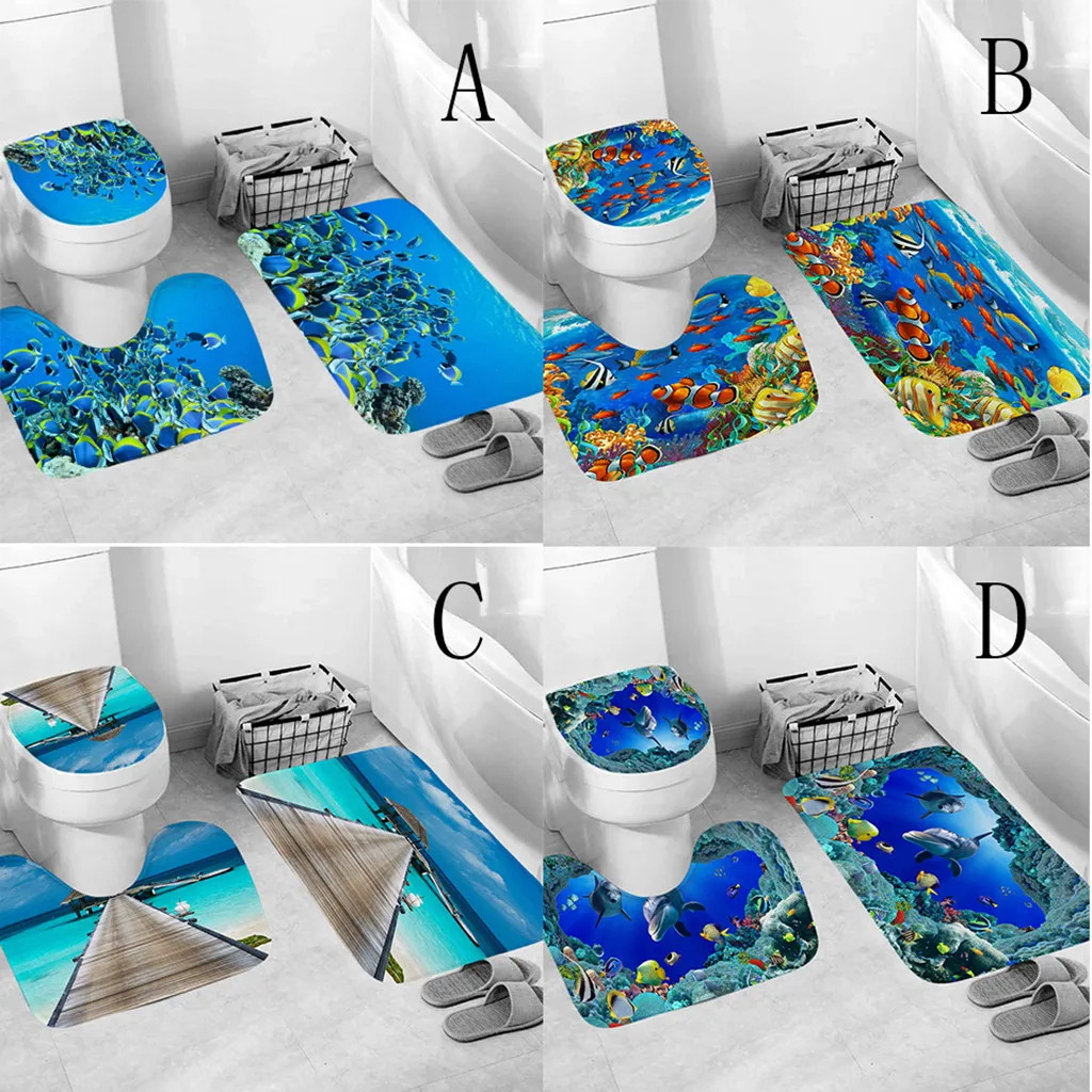 

3pcs Non-Slip Fish Scale Bath Mat Bathroom Kitchen Carpet Doormats Decor Bath bathcarpet bathdecoration Bathroom bathroommat