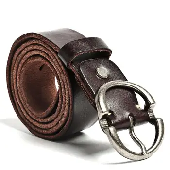 

Men's leather belt pin buckle jeans wide casual retro handmade first layer washed cowhide male soft Genuine Leather Belt Men