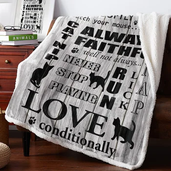

Wood Grain Cat Rules Bedspread Coverlet Blankets Fleece Throw Cover Wrap Personalized Thick
