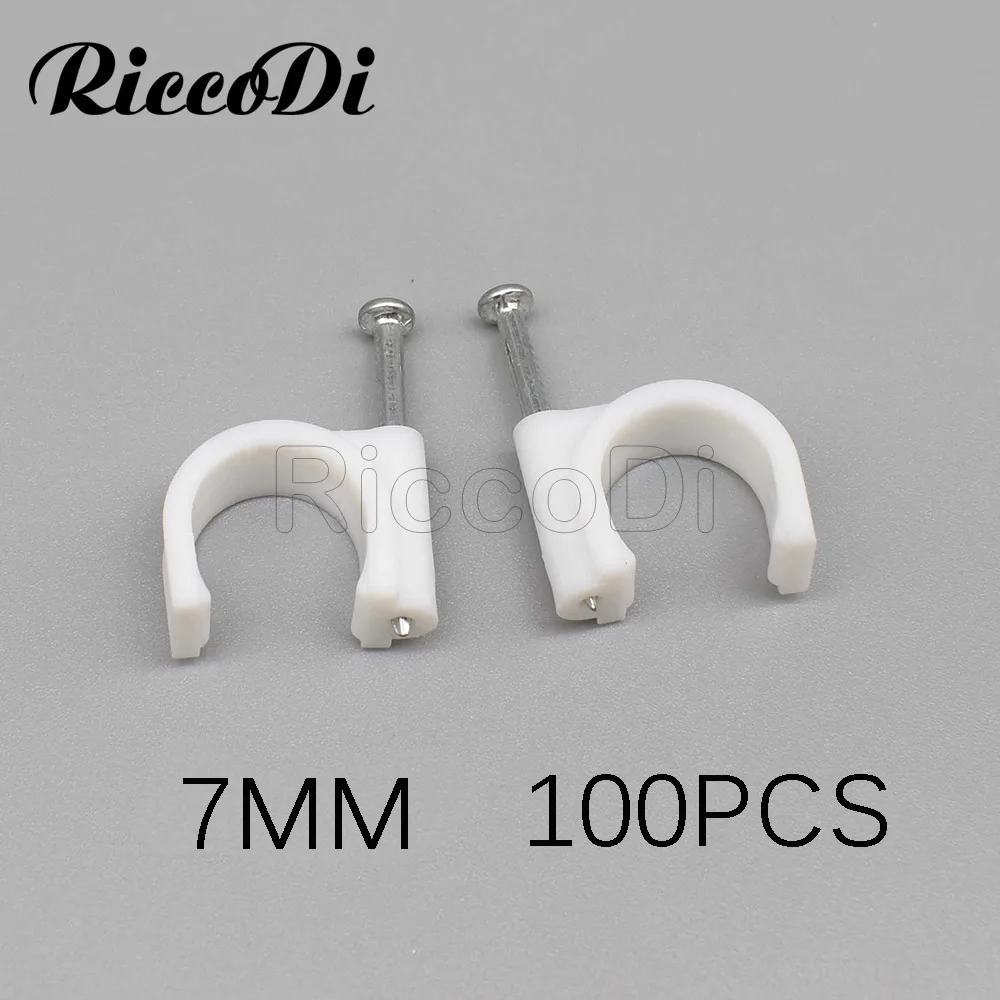 7mm Circle Path cable Round white nail wire clips 100PCS/bag Full