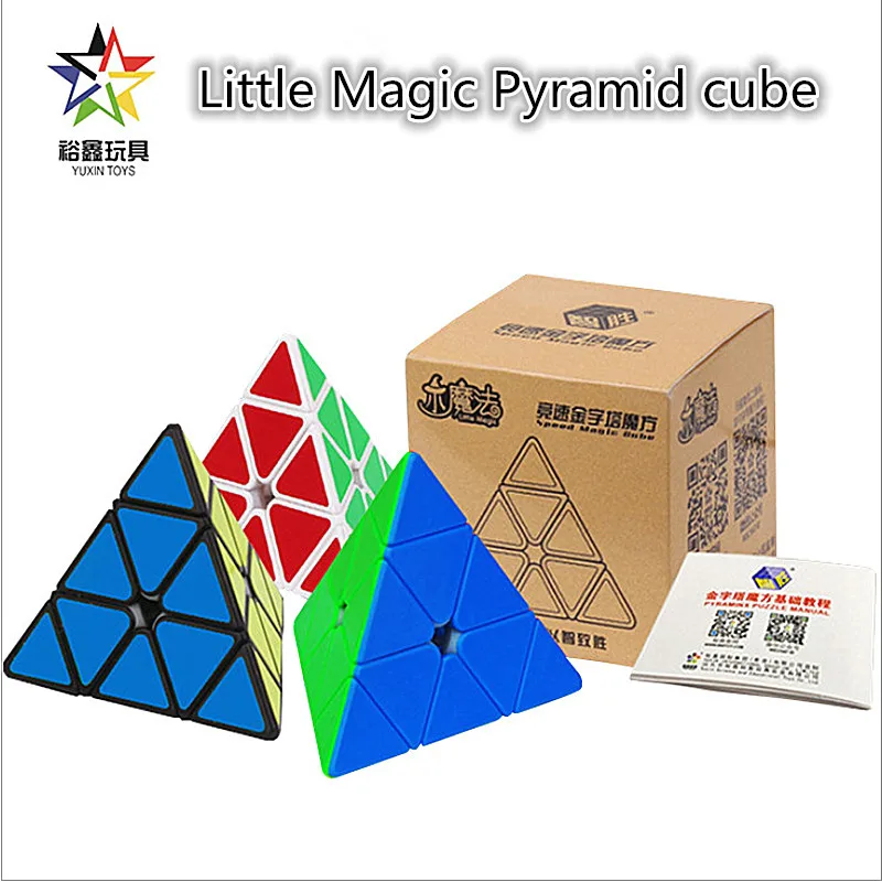 YuXin Little Magic 3x3x3 головоломка "Пирамида Рубика" YuXin 3x3 Пирамида волшебный куб маленькая Волшебная Пирамида 3x3 скоростной куб YuXin Пирамида волшебный куб
