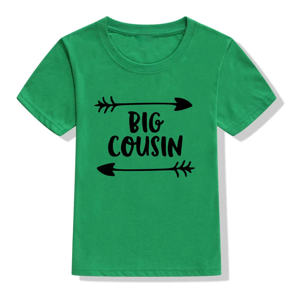 Рубашка «Большой двоюродный брат» Детская летняя футболка с короткими рукавами футболки для маленьких мальчиков и девочек, модные топы для детей, крутая праздничная одежда - Цвет: H027-KSTGN-