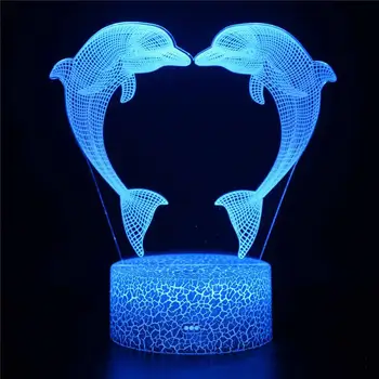 

16 Color Change Remote Acrylic Light LED Downlights Dolphin Series Colorful Creative 3D LED Night Light LED Lighting