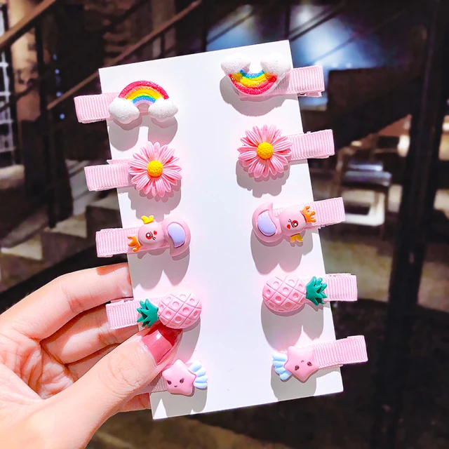 10PCS/Set New Girls Cute Cartoon Ice Cream Unicorn Hair Clips Kids Lovely Hairpins Headband Barrettes Fashion Hair Accessories 34