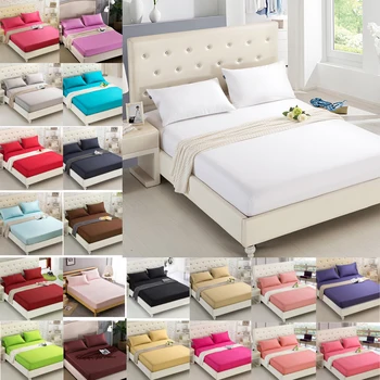 

modern style Sanding bed cover Multi-specification solid color Bed sheet Mattress protector fitted pillow case
