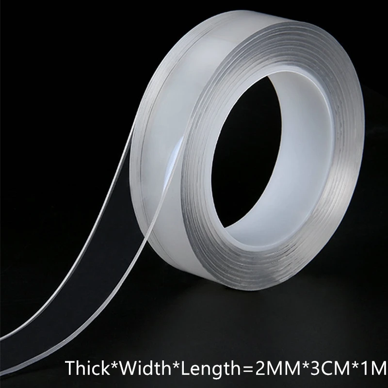 2MMx3CMx1M Nano Tape Removable Nano Magic Tape 1/2/3/5m Reusable Adhesive Nano Traceless Tape Sticker Washable Adhesive Home Improvement - Цвет: 2MMx3CMx1M
