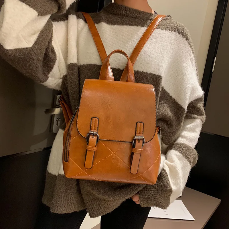 

New Both Shoulders Package Woman Trend Bag Ma'am Small Backpack Woman Package