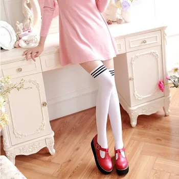 

Sexy Socks Striped Long Socks Women Stockings Warm Thigh High Socks For Ladies Girls New Striped Knee Socks Women 4 colors