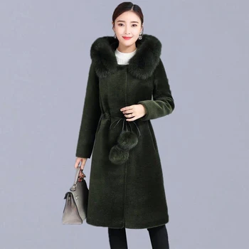 

Winter Warm Faux Fur Coat Women Casual Long Parka New Fashion Hooded Thick Female Outerwear Coats Plus Size P133