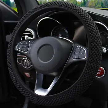 

New Car Steering Wheel Cover Breathable Sandwich Fabric Universal Steering Wheel Protector Car Styling Covers 38cm Accessories