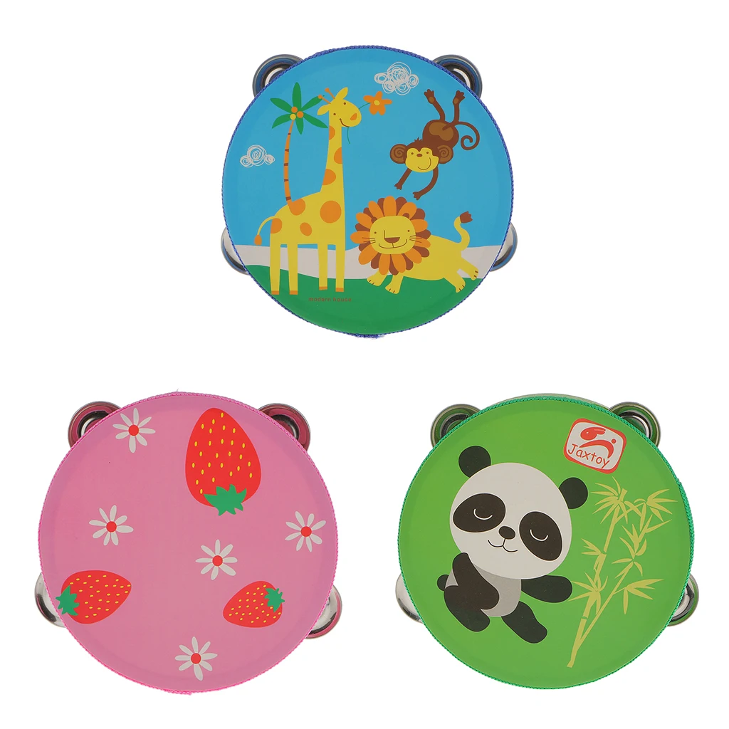 

New Wood Tambourines Drum Bell Toy Kids Musical Percussion Instrument Strawberry for Children Education Toy Girl Xmas Gift