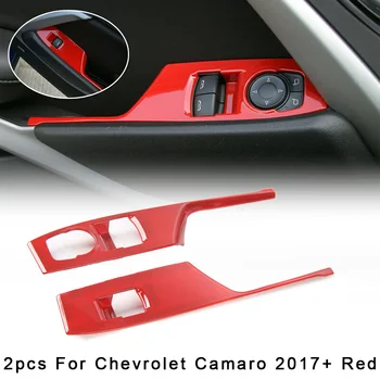 

Brand New And High Quality Car Windows Lift Switch Panel Cover Trim Bezel Red For Chevrolet Camaro 2017+
