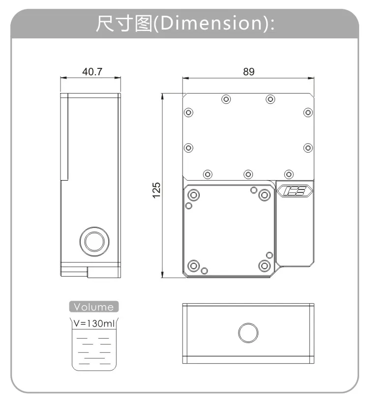 Iceman кулер DDC Combo res для Ncase chasis M1 V4 V5 v6 резервуар 125x89x41 мм черный прозрачный резервуар для воды прямоугольник M1