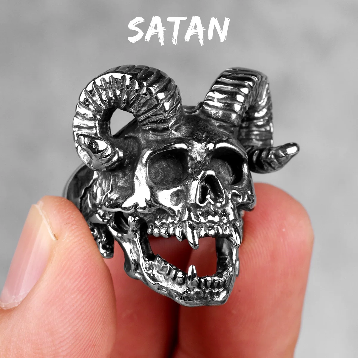 Men's Gothic Stainless Steel Skull Ring - Punk Hip Hop Jewelry Gift