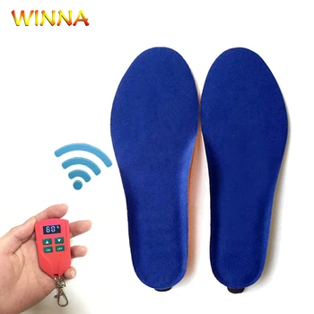 

Rechargeable Electric Heating Insoles with LED Remote Control Women Winter Shoe Pads Anti Slip Increase Keep Warm Heated Insoles