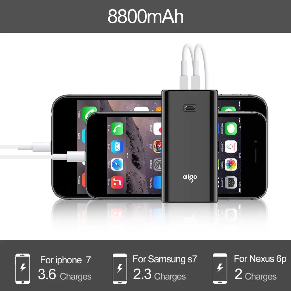 5 V/2A 10000 мА/ч, Мощность банка с эффектом приближения c зарядкой Micro-USB полимерное ядро ультра тонкий двойной Порты usb Портативный внешний Батарея быстрой зарядки Зарядное устройство