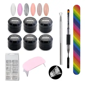 

Nail Extensions Poly Gel Kits Nail Planer Molds Pusher Mini Phototherapy Lamp Set Polygel Manicure Tool