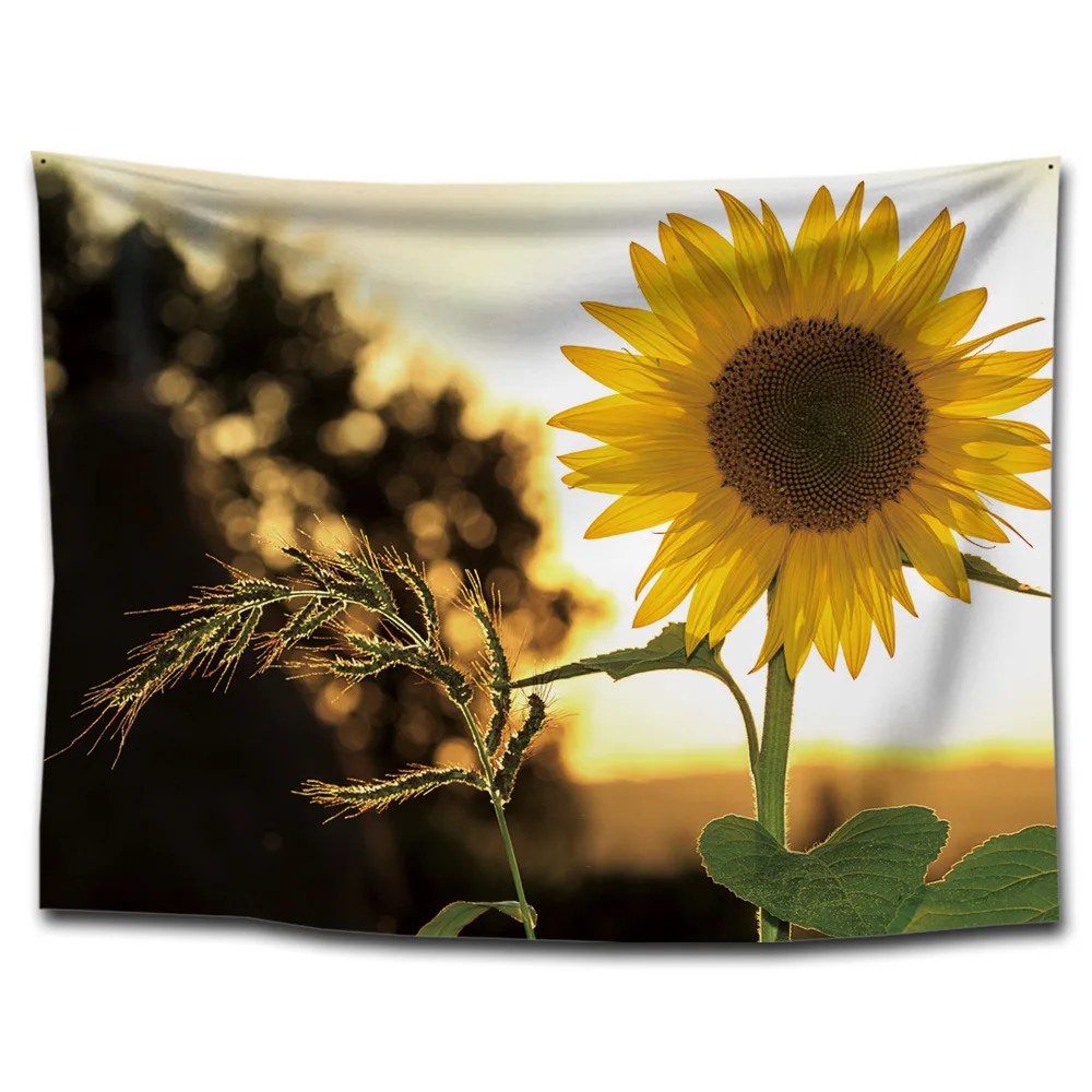 Boho Sunflower Tapestry Carpet Rugs Camping Tent Travel Mattress Yoga Mat Sleeping Pad Hippie Tapestries Fashion Decorative