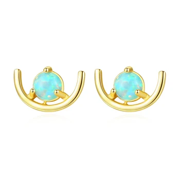 

2019 Special Offer Promotion Opal Trendy Fashion S925 Sterling With Semi-circular Orbo Jewelry Simple Small Fresh Earrings