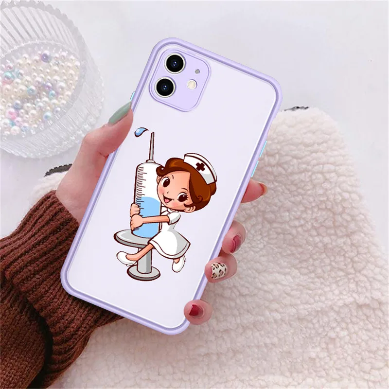 Cartoon Medicine Doctor Nurse Phone Case for IPhone 13 11 Pro 12 Mini XS MAX XR SE2022 7 8 6 Plus Shockproof Cover Clear Fundas 13 pro max case