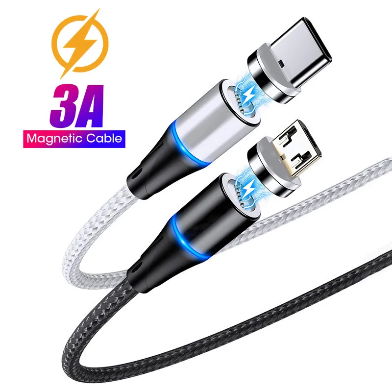 3A быстрое зарядное устройство для телефона Type C Магнитный Micro USB кабель Xiaomi Mi 9 Redmi 8