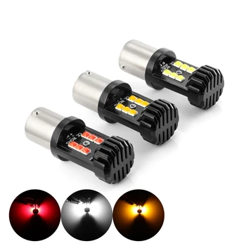 

Hot Sale 12V-24V 1156 3030 12LED Convex Car Tail Light Brake Light Daytime Running 3 Colors Brake Light For Car 2020