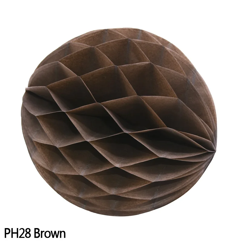 PH28 Brown 5 шт. 20 см декоративный цветок сотовый шар бумажный фонарь для свадьбы, дня рождения, украшения для детского душа - Цвет: PH28 Brown