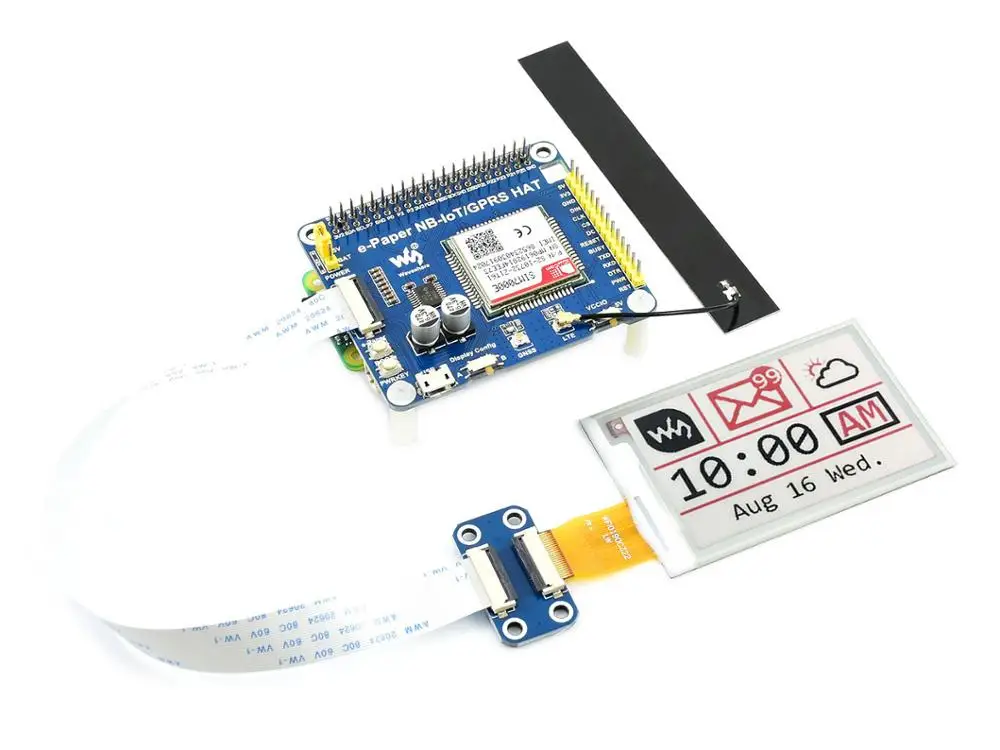 Waveshare Raspberry Pi e-paper IoT драйвер шляпа для электронной бумаги необработанных панелей поддерживает NB-IoT/eMTC/GPRS
