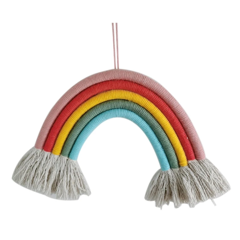Rainbow Handmade Weaving Ornament Nordic Simple Kid Room Wall Decoration Hanging Home Decoration Accessories - Цвет: E