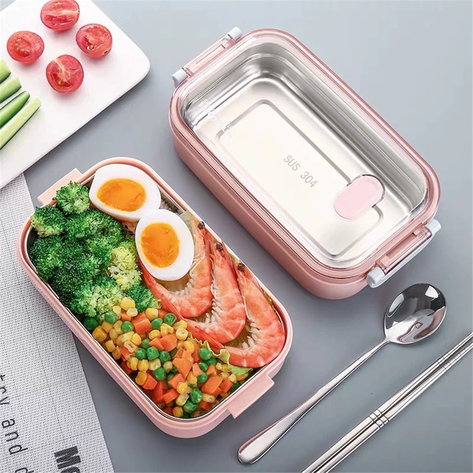 Портативная коробка для завтрака из нержавеющей стали Bento коробки пищевой