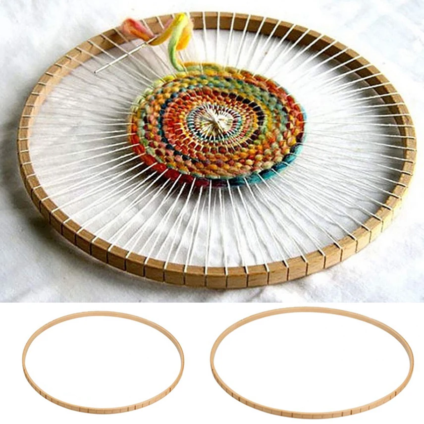 Round Wooden Compilation Machine Circular Needles DIY Wall Hangings Dreamcatcher Making Needlework Tools Weaving Loom