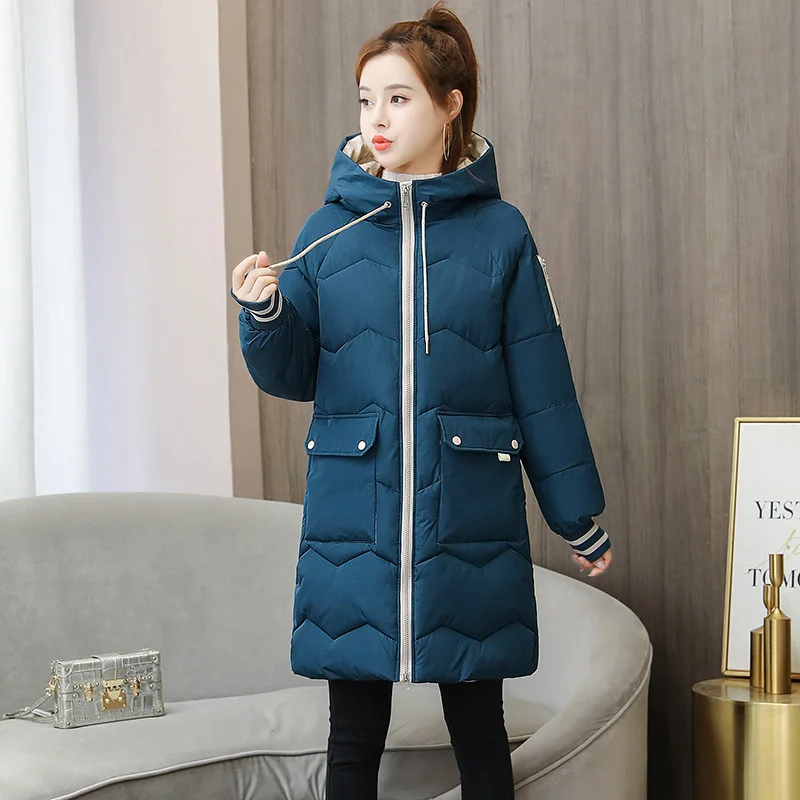 Feminino para Baixo Algodão com Capuz Inverno Novas Mulheres Jaqueta Cabolsas Parkas Cabolsa Grosso Quente Jaquetas Soltas Casual Estudante 2020