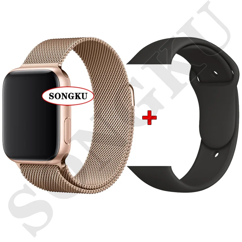 SONGKU IWO 12 часы серии 5 1:1 Смарт часы 40 мм 44 мм Bluetooth часы iwo12 для apple iPhone IOS Android управление Siri PK IWO 11 - Цвет: G Milan G and Black