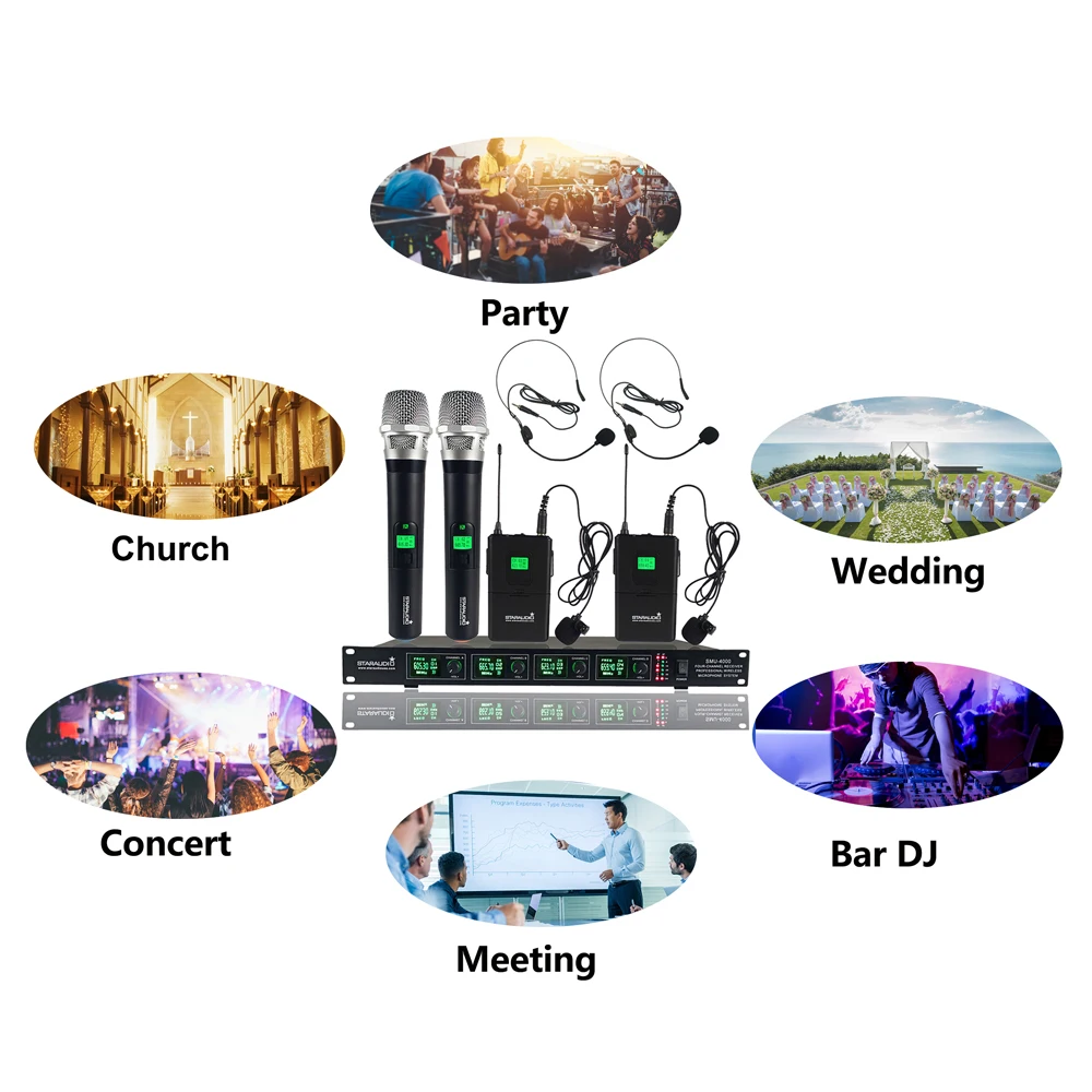 4ch uhf mic for bar