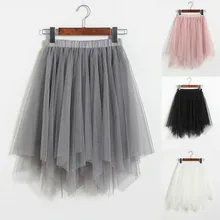 Мини-юбка Женская Летняя короткая юбка асимметричная двухслойная сетчатая юбка-пузырь бальное платье Jupe Femme Faldas Mujer