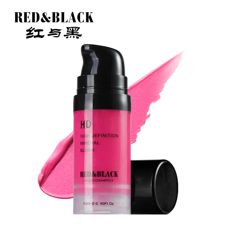 

Red&Black Makeup Liquid Blusher Sleek Silky Paleta De Blush Color Lasts Long 4 Color Natural Cheek Blush Face Contour Make Up