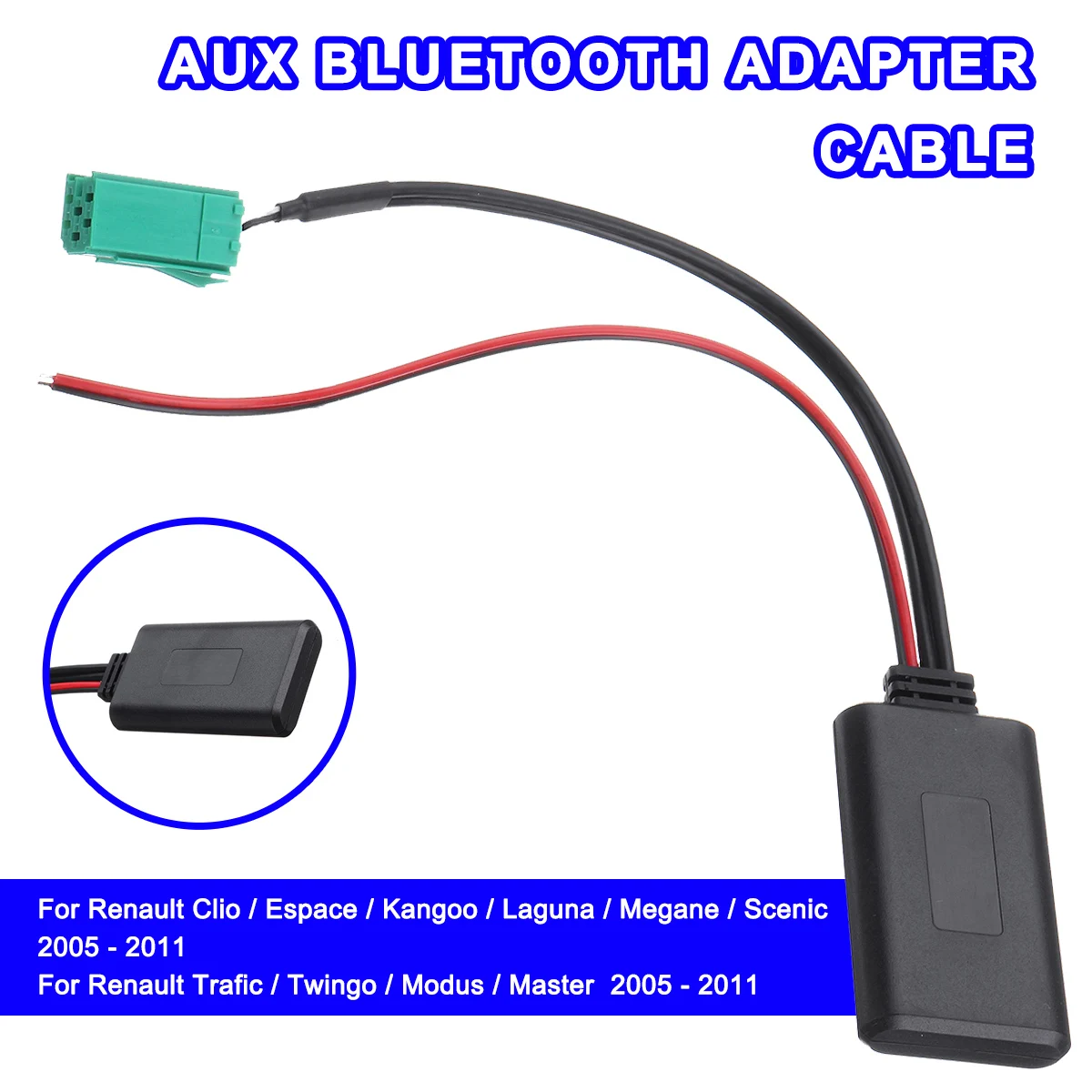 Vieruodis беспроводной Радио Стерео AUX-IN кабель 12 В+ автомобильный bluetooth модуль AUX адаптер для Renault Kangoo Megane Scenic 2005-2011