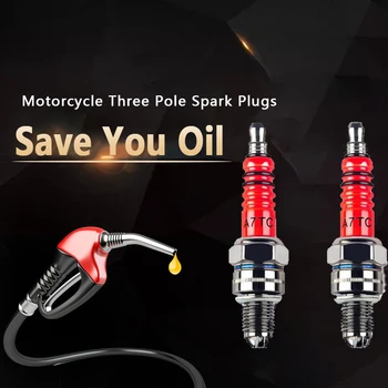 

New Motorcycle Platinum Nozzles Spark Plugs CR7HSA ATRTC High Performance 3-Electrode For 50cc-150cc Pedal Car Accessories