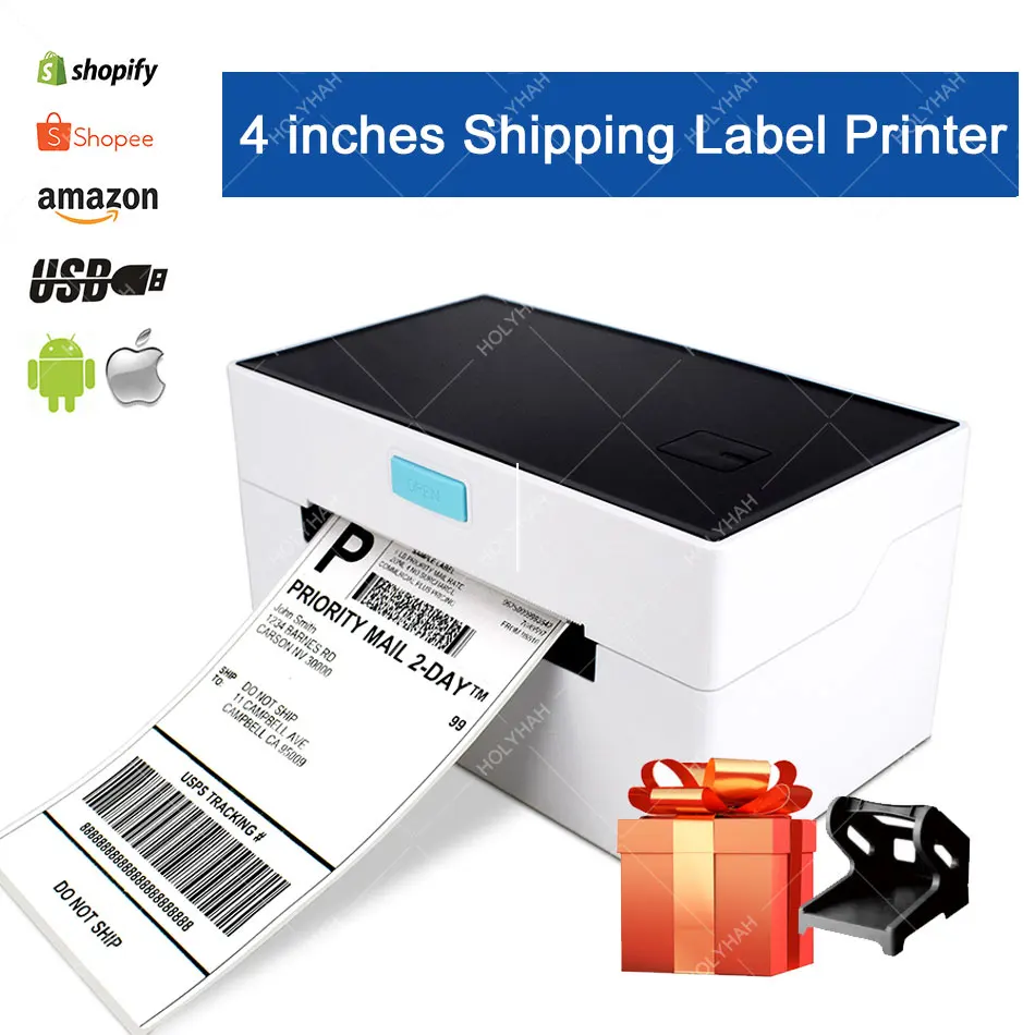 4 Inch Desktop Thermal Label Printer Thermal Barcode Printer for Shipping Express Label 4x6 Printing For Ebay Etsy Shopify